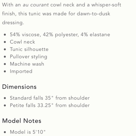 Anthropologie Julietta Cowl Neck Tunic NWT - Picture 10 of 13